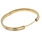 Vintage Flower Bangle - Retro 14k Gold Filled Engraved Flower Design Polished Bracelet - Circa 1960s Era Statement HFB H.F. Barrows Jewelry