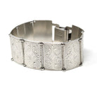 Vintage Panel Bracelet - Retro Sterling Silver Ornate Decorative Designs Inspired Statement - Circa 1960s Fashion Accessory 60s Jewelry