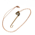 Victorian Hook Pendant - Antique 14k Rose Gold Ladies Utility Chatelaine Charm Necklace - Circa 1890s Dainty Fine Lady Of The Castle Jewelry