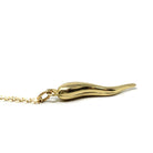 Italian Horn Charm - Retro 14k Yellow Gold Italy Cornicello Good Luck Pendant Necklace - Vintage Circa 1970s Ward Off Evil Amulet Jewelry