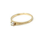 Pearl Baby Ring - Estate 14k Yellow Gold Midi Pinky Band Natural Cultured Gem - Modern 2000s Era Size 4 June Birthstone Fine Infant Jewelry