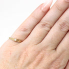 Pearl Baby Ring - Estate 14k Yellow Gold Midi Pinky Band Natural Cultured Gem - Modern 2000s Era Size 4 June Birthstone Fine Infant Jewelry