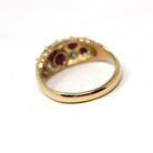 Antique Ruby & Diamond Ring - Edwardian 18k Yellow Gold Natural Red Gemstones Anniversary Band - Circa 1900s Size 4 3/4 Fine Bridal Jewelry