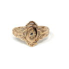 Antique Star Diamond Ring - Edwardian 10k Yellow Gold Natural Gemstone Band - Vintage Size 5 3/4 Early 1900s Incised Celestial Fine Jewelry