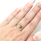 Antique Star Diamond Ring - Edwardian 10k Yellow Gold Natural Gemstone Band - Vintage Size 5 3/4 Early 1900s Incised Celestial Fine Jewelry