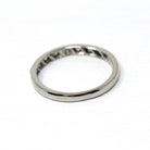 Art Deco Diamond Wedding Band - Vintage Platinum Natural .18 CTW Gemstones Ring - Circa 1930s Era Size 5 Half Eternity Fine Bridal Jewelry