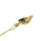 London Blue Topaz Necklace - Modern 14k Yellow Gold Pear Faceted .80 CT Natural Gem - Estate Circa 2000s December Birthstone Pendant Jewelry