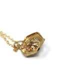 Antique Diamond Charm - Edwardian 14k Yellow Gold Natural .04 CT Gemstone Pendant - Vintage Circa 1910s Era Buttercup Flower Fine Jewelry