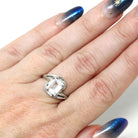 Retro Created Spinel Ring - Vintage 10k White Gold Rectangular Step Cut White Bypass Gem - Circa 1960s Size 6 Engagement Style Fine Jewelry