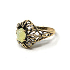 Linde Star Sapphire Ring - Retro 14k Yellow Gold & Natural Diamonds - Vintage Circa 1970s Era Size 6 3/4 Rope Filigree Floral Fine Jewelry