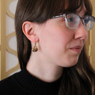 Victorian Cannetille Earrings - Antique 14k Rosy Yellow Gold Dangle Tourmaline Gemstones - Vintage Mid 1800s Era Fine Bridal Wedding Jewelry