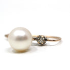 Victorian Drop Earrings - Antique 10k Yellow Gold Dangle Cultured Pearls & Natural Diamonds - Circa 1890s Era Fine Bridal Wedding Jewelry