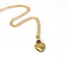 Puffy Heart Pendant - Retro 18k Yellow Gold Love Charm Necklace Fob - Vintage Circa 1970s Era Minimalist Sweetheart Fine Italy Jewelry Gift