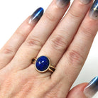 Retro Lapis Lazuli Ring - Vintage 10k Yellow Gold Dark Blue Round Cabochon Gemstone - Circa 1960s Era Size 6 3/4 Fine Statement Jewelry