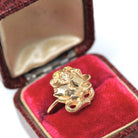 Art Nouveau Gibson Girl Ring - Edwardian 10k Yellow Gold Stick Pin Conversion - Vintage Circa 1900s Era Size 4 3/4 Fine Statement Jewelry
