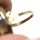 Vintage Agate Ring - Retro Era 10k Yellow Gold Oval Cabochon Cut Banded Natural Gemstone - Circa 1940s Era Size 7 1/4 Statement Fine Jewelry