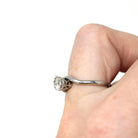 Mid Century Toi Et Moi Ring - Vintage 18k White Gold & Platinum Bypass Diamond Gemstones - Circa 1950s Era Size 5 1/2 Fine Statement Jewelry