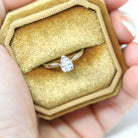 Vintage Diamond Ring - Retro 14k White Gold Pear Brilliant Cut .13 CT Gem - Circa 1960s Size 6.25 Solitaire Fine Bridal Engagement Jewelry