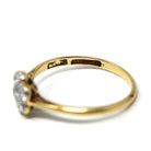 Diamond Flower Ring - Retro 18k Yellow Gold & Platinum Natural Gemstones - Vintage Circa 1940s Era Size 5 3/4 Cluster Fine Floral Jewelry