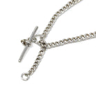 Pocket Watch Chain - Victorian Sterling Silver English Hallmark Curb Links Necklace - Antique Circa 1890s Era Fine Unisex Statement Jewelry