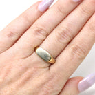 Blank Signet Ring - Estate 10k Yellow Gold Square Oval East West Personalize Engrave - Modern Circa 2000's Size 6 1/2 Initials Fine Jewelry