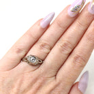 Art Deco Diamond Ring - Vintage 14k White Gold .19 CT Round Natural Gemstone - Circa 1930s Era Size 5.5 Engagement Bow Filigree Fine Jewelry