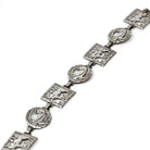 Retro Animal Bracelet - Vintage Sterling Silver Dove & Deer Fashion Accessory - Circa 1940s Era Wildlife Statement Jewelry