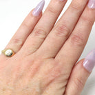 Letter "P" Ring - Retro 14k Yellow Gold Engraved Initial Signet Band - Vintage Circa 1970s Era Size 3 1/2 Pinky Midi Fine Children's Jewelry