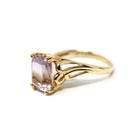 Ametrine Bypass Ring - Modern Era Estate 14k Yellow Gold Natural Bi-Color Gem - Circa 2000s Size 7 Purple Yellow Fine Y2K Statement Jewelry