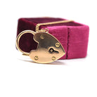 Vintage Padlock Necklace - Retro 15K Rosy Gold Heart Shaped Engraved Pendant - Dated 1976 Victorian Revival Style Fine Statement Jewelry