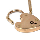 Vintage Padlock Necklace - Retro 15K Rosy Gold Heart Shaped Engraved Pendant - Dated 1976 Victorian Revival Style Fine Statement Jewelry