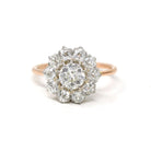 Antique Diamond Halo Ring - Edwardian 18k Yellow Gold Platinum 1.27 CTW Natural Gems Cluster Engagement - Vintage 1900s Fine Report Jewelry