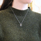 Diamond Horseshoe Pendant - Mid Century Era 14k White & Yellow Gold Natural .08 CTW Charm - Vintage Circa 1950s Good Luck Equestrian Jewelry