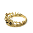 Vintage Tiara Ring - Estate 18k Yellow Gold Natural Diamonds Blue Sapphires Statement - Circa 1980s Princess Crown Fine Statement Jewelry