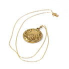 Art Nouveau Locket - Antique 10k Yellow Gold Flowing Hair Woman Pendant Necklace - Vintage 1900s Era Edwardian Letters Initials Fine Jewelry