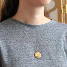 Art Nouveau Locket - Antique 10k Yellow Gold Flowing Hair Woman Pendant Necklace - Vintage 1900s Era Edwardian Letters Initials Fine Jewelry