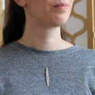 Art Deco Diamond Necklace - Antique Platinum 14k White Gold Filigree Conversion Pendant - Vintage Circa 1920s Era Filigree Long Fine Jewelry