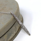 Art Deco Diamond Necklace - Antique Platinum 14k White Gold Filigree Conversion Pendant - Vintage Circa 1920s Era Filigree Long Fine Jewelry