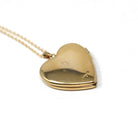 Hummingbird Heart Locket - Modern 14k Gold Filled Tri Color Flowers Bird Necklace Pendant - Circa 2000's Era Photograph Keepsake Jewelry