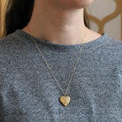 Hummingbird Heart Locket - Modern 14k Gold Filled Tri Color Flowers Bird Necklace Pendant - Circa 2000's Era Photograph Keepsake Jewelry