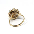 Thai Princess Ring - Retro 10k Yellow Gold Spinel Glass Tiger's Eye Ruby Sapphire Flower Gemstones - Vintage Circa 1960s Size 7 3/4 Jewelry