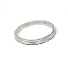 Art Deco Wedding Band - Vintage 18k White Gold Orange Blossom Inscribed Eternity Ring - Circa 1930s Size 5.75 Bridal Fine 30s Floral Jewelry