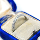 Floral Wedding Band - Art Deco 18k White Gold Flower Eternity Ring - Vintage Circa 1930s Era Size 7 Bridal Unisex Engraved Fine 30s Jewelry