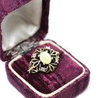 Linde Star Sapphire Ring - Retro 14k Yellow Gold & Natural Diamonds - Vintage Circa 1970s Era Size 6 3/4 Rope Filigree Floral Fine Jewelry