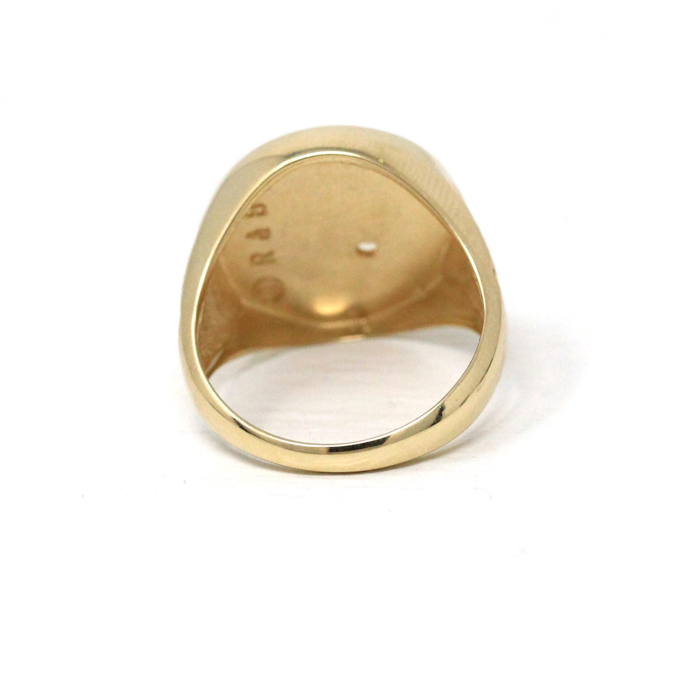 Vintage Gemini Ring - Retro Era 14k Yellow Gold Astrological Zodiac Gemstone Signet - Circa 1950s Size 9 Roberts Belk Fine Symbolic Jewelry