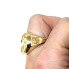 Vintage Gemini Ring - Retro Era 14k Yellow Gold Astrological Zodiac Gemstone Signet - Circa 1950s Size 9 Roberts Belk Fine Symbolic Jewelry