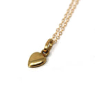 Puffy Heart Pendant - Retro 18k Yellow Gold Love Charm Necklace Fob - Vintage Circa 1970s Era Minimalist Sweetheart Fine Italy Jewelry Gift