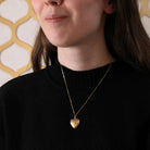 Floral Heart Locket - Retro 12k Gold Filled Heart Shaped Raised Flower Pendant Necklace - Vintage Circa 1940s Era Keepsake Photo 40s Jewelry