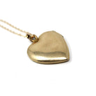 Vintage "J" Heart Locket - Retro Gold Filled Love Floral Pendant Love Initial Letter Necklace - Vintage Circa 1940s Era Flower Photo Jewelry