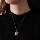 Vintage "J" Heart Locket - Retro Gold Filled Love Floral Pendant Love Initial Letter Necklace - Vintage Circa 1940s Era Flower Photo Jewelry